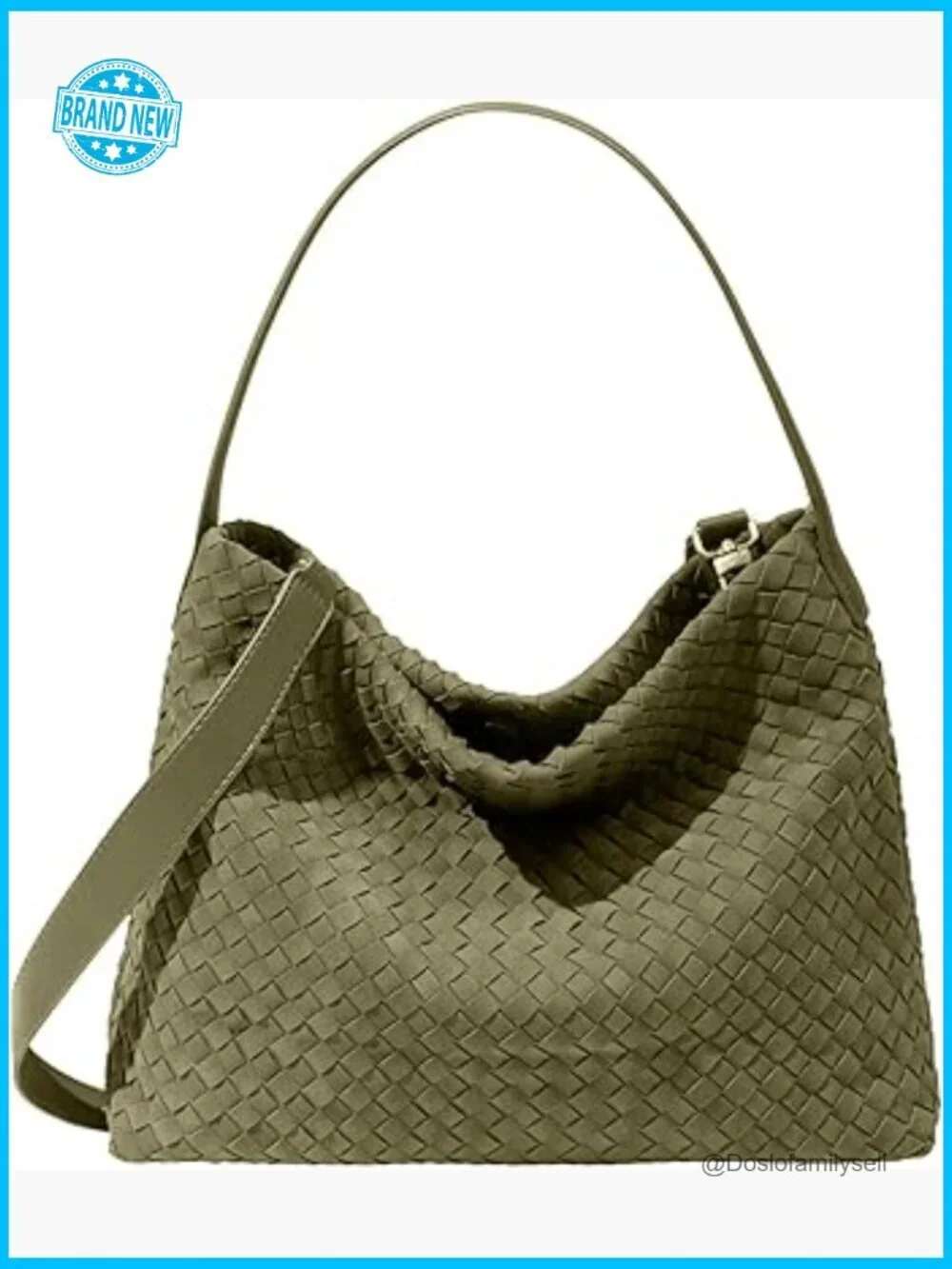 Braided Suede Tote Hobo Shoulder Bag Woven Details Work Travel Chic